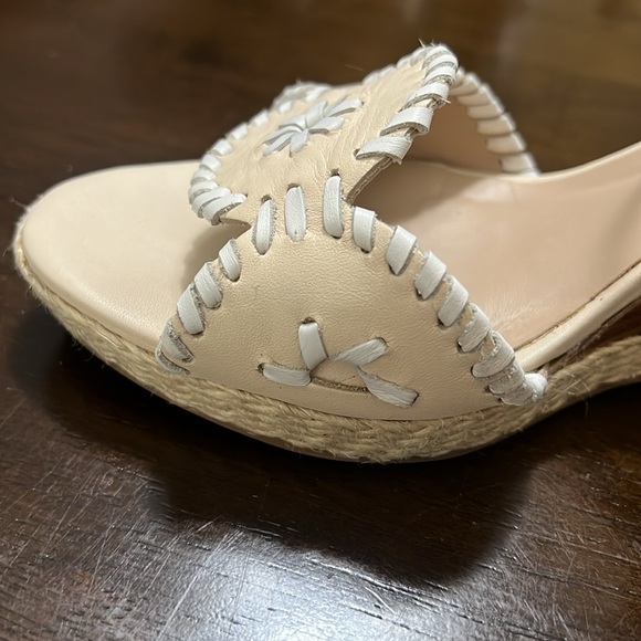 Jack Rogers Wedges. Size 10. Natural and White. - Picture 4 of 13